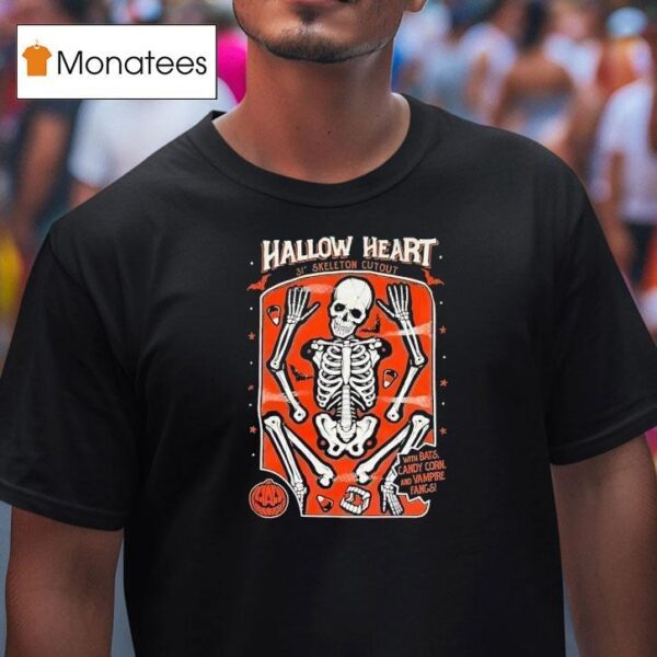 Hallow Heart Th Skeleton Cut Out Halloween T Shirt