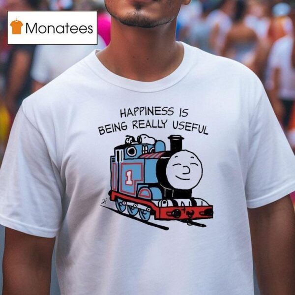 Happiness Is Being Really Useful Style Thomas And Friends X Snoopy T Shirt