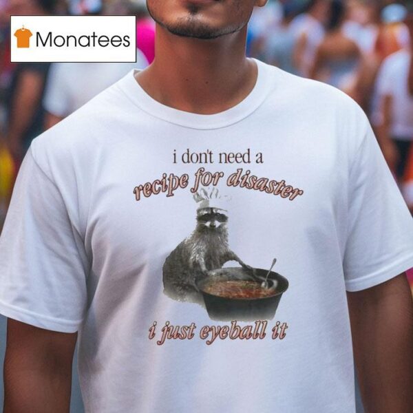I Don T Need A Recipe For Disaster I Just Eyeball It Raccoon T Shirt