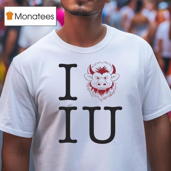 Indiana Hoosiers I Heart Iu Bison T Shirt