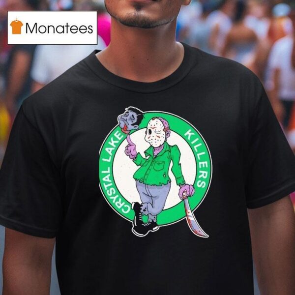 Jason Voorhees In The Style Of The Boston Celtics Logo T Shirt