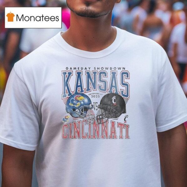Kansas Jayhawks Vs Cincinnati Bearcats Football Helmet T Shirt