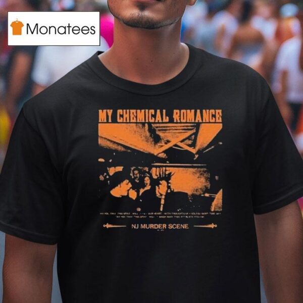 My Chemical Romance Nj Murder Scene Bullets Themed T Shirt
