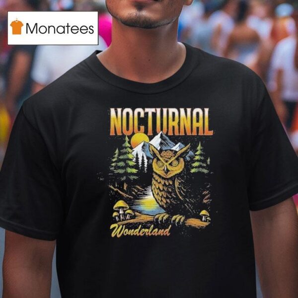 Nocturnal Wonderland Watcher Owl T Shirt