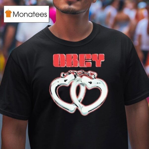 Obey Cuffs Hearts T Shirt