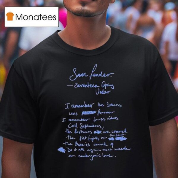 Sam Fender Guitar Sevenn Going Under Lyric T Shirt
