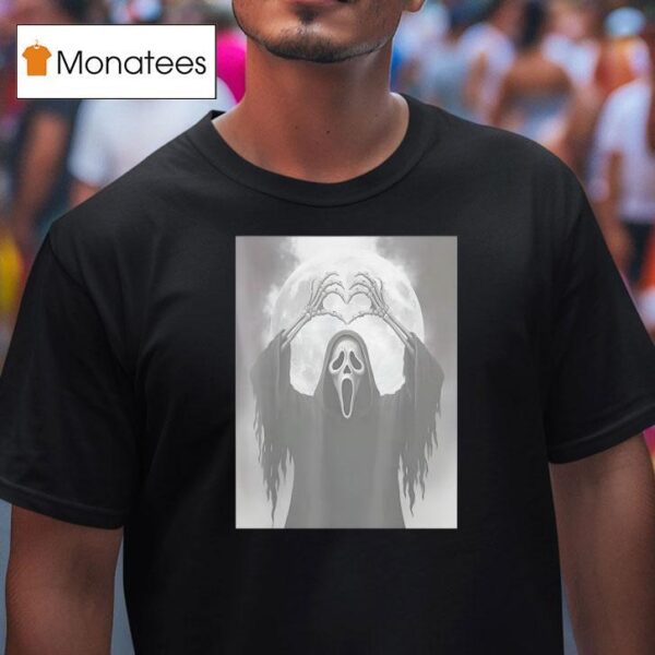 Scary Face Horror Halloween Ghost Heart Hands T Shirt