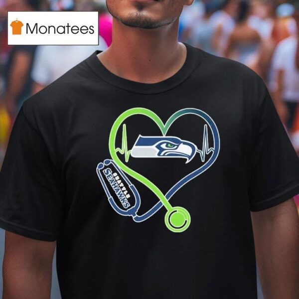 Seattle Seahawks Nurse Heartbeat Stethoscope T Shirt