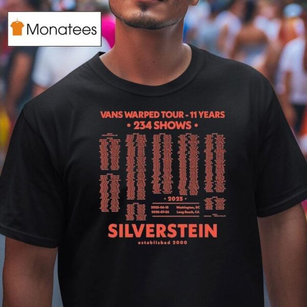 Silverstein Vans Tour Years Shows Warped Ii Years T Shirt