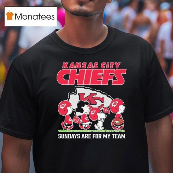 Snoopy Charlie Brown And Lucy The Peanuts Kansas City Chiefs Sunday Is For My Team T Shirt