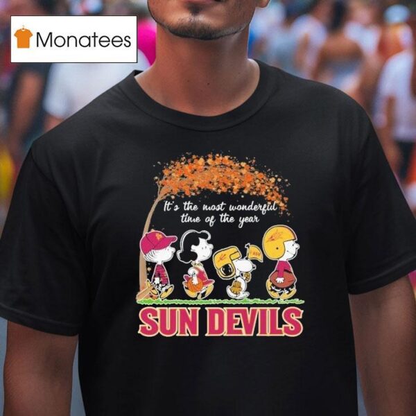 Snoopy The Peanuts Arizona State Sun Devils It S The Most Wonderful Time Of The Year T Shirt