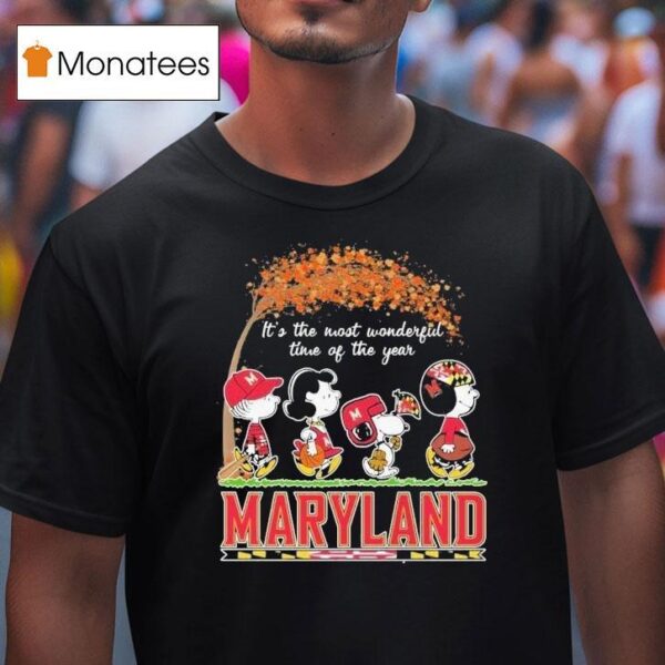 Snoopy The Peanuts Maryland Terrapins It S The Most Wonderful Time Of The Year T Shirt