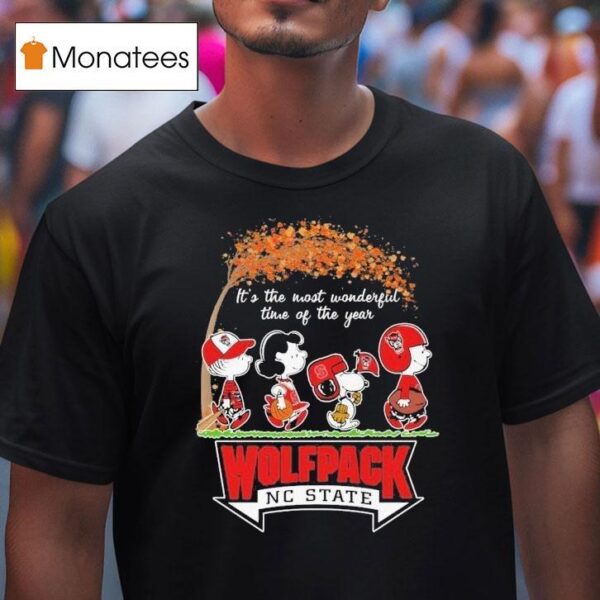 Snoopy The Peanuts Nc State Wolfpack It S The Most Wonderful Time Of The Year T Shirt