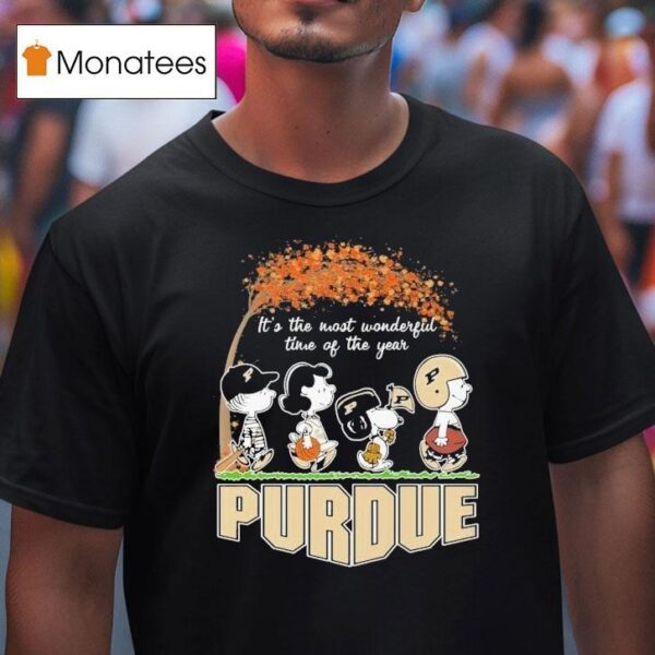 Snoopy The Peanuts Purdue Boilermakers It S The Most Wonderful Time Of The Year T Shirt