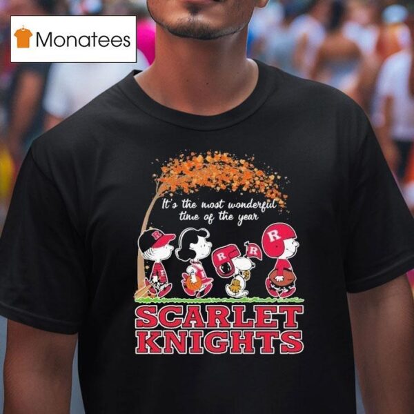 Snoopy The Peanuts Rutgers Scarlet Knights It S The Most Wonderful Time Of The Year T Shirt
