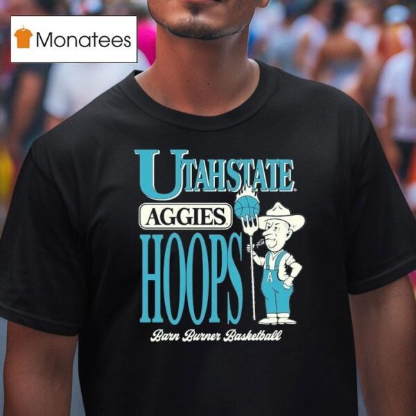 Utah State Aggies Barn Burner Farmer Hoops T Shirt