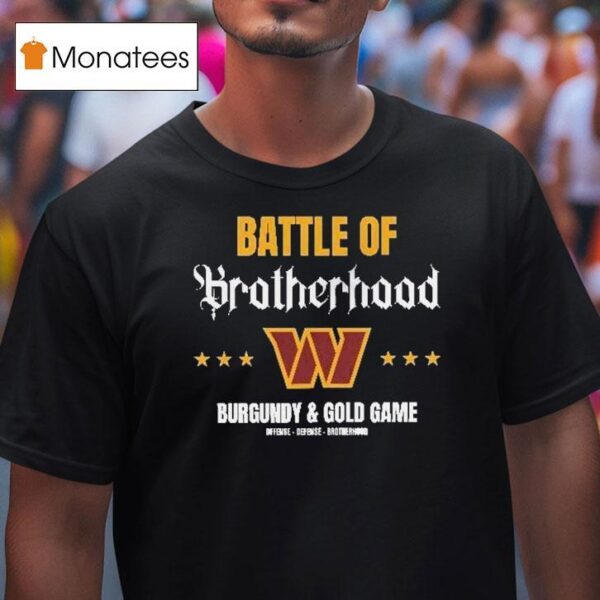 Washington Commanders Battle Of Brotherhood Burgundy Gold Game T Shirt