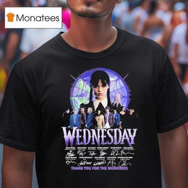 Wednesday Thank You For The Memories Signatures T Shirt