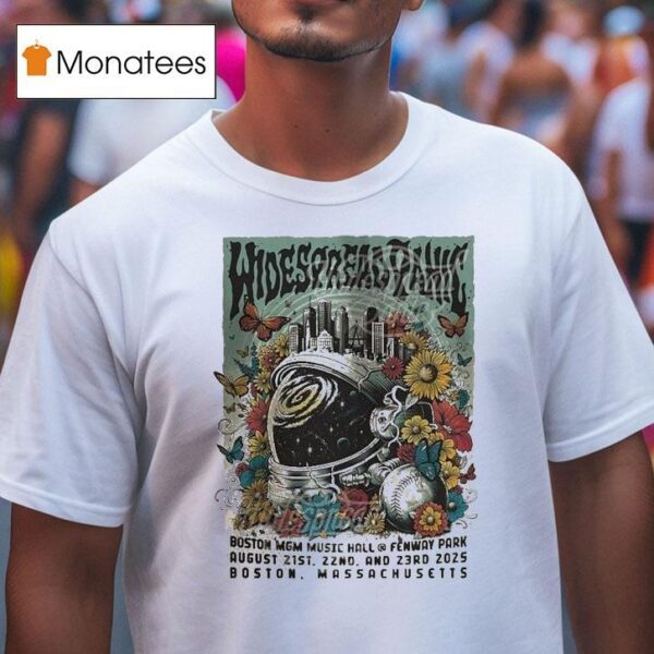 Widespread Panic Tour Dates In Boston Massachusetts On August Colorful Astronaut And Butterfly T Shirt