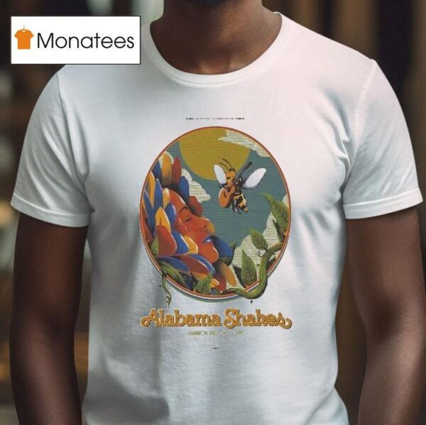 Alabama Shakes Shannon And The Clams Tour Berkeley Ca Bee Guitar T Shirt