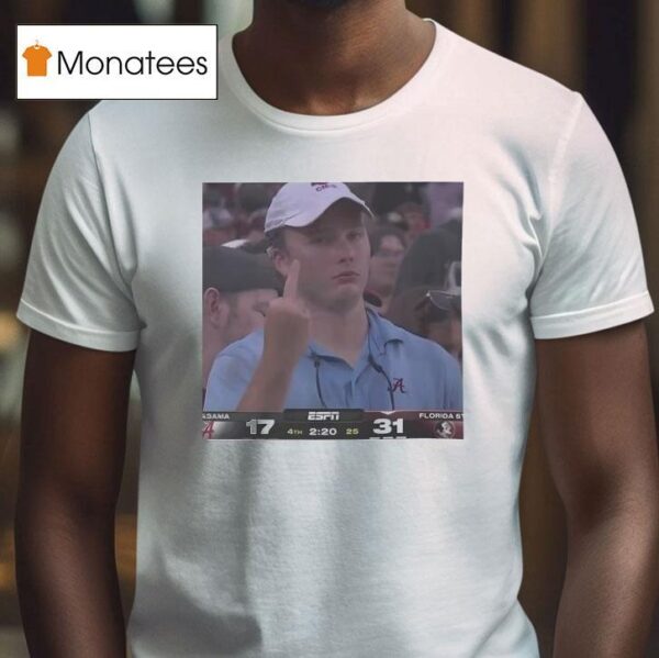 Angry Alabama Fan Middle Finger T Shirt