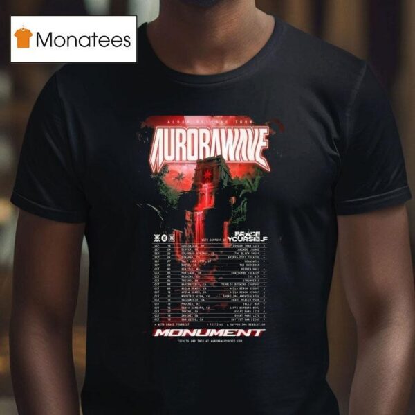 Aurorawave Monument Album Release Tour Dates T Shirt