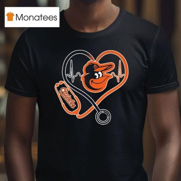 Baltimore Orioles Caring Hearts Nurse T Shirt