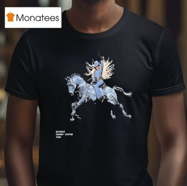 Beyonce Cowboy Carter Tour Denim Horse T Shirt
