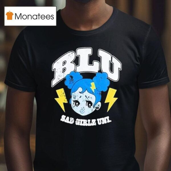 Blu Sad Girlz Uni Boyfriend T Shirt