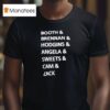 Booth And Brennan And Hodgins And Angela And Sweets And Cam And Zack T Shirt