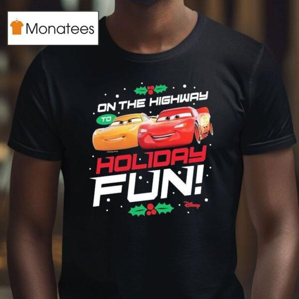 Cars On The Highway To Holiday Christmas Disney T Shirt