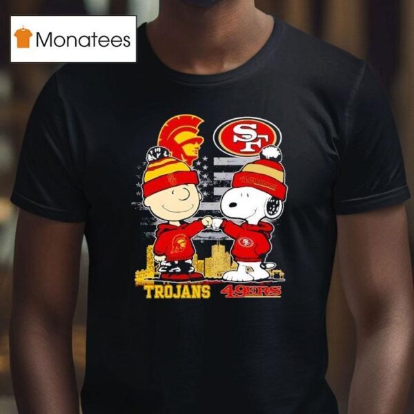Charlie Brown San Francisco Ers Vs Snoopy Usc Trojans City Skyline T Shirt