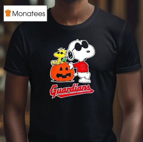 Cleveland Guardians Snoopy Woodstock Pumpkin Halloween T Shirt