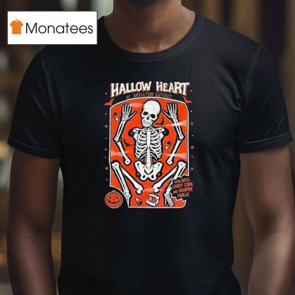 Hallow Heart Th Skeleton Cut Out Halloween T Shirt