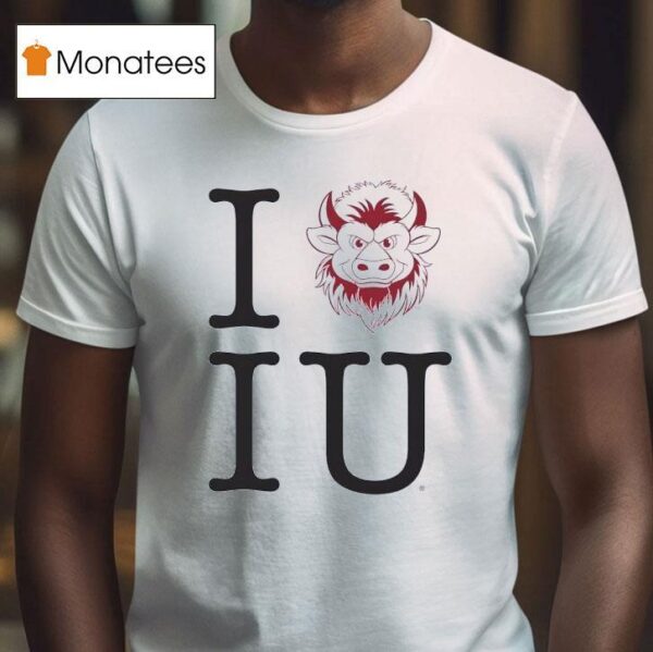Indiana Hoosiers I Heart Iu Bison T Shirt