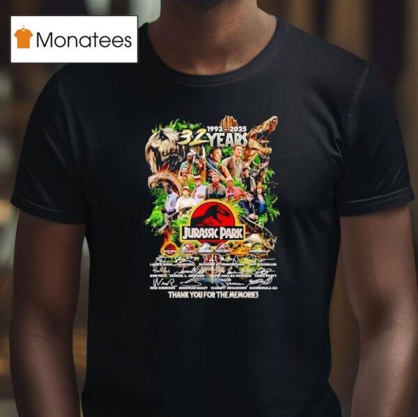 Jurassic Park Years Thank You For The Memories Signatures T Shirt