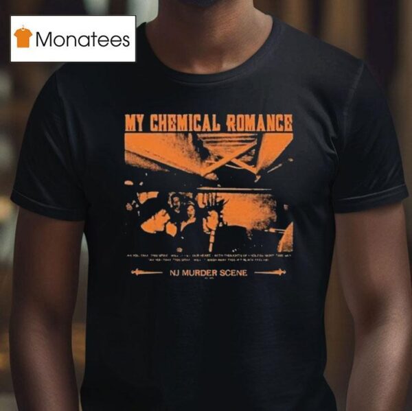 My Chemical Romance Nj Murder Scene Bullets Themed T Shirt