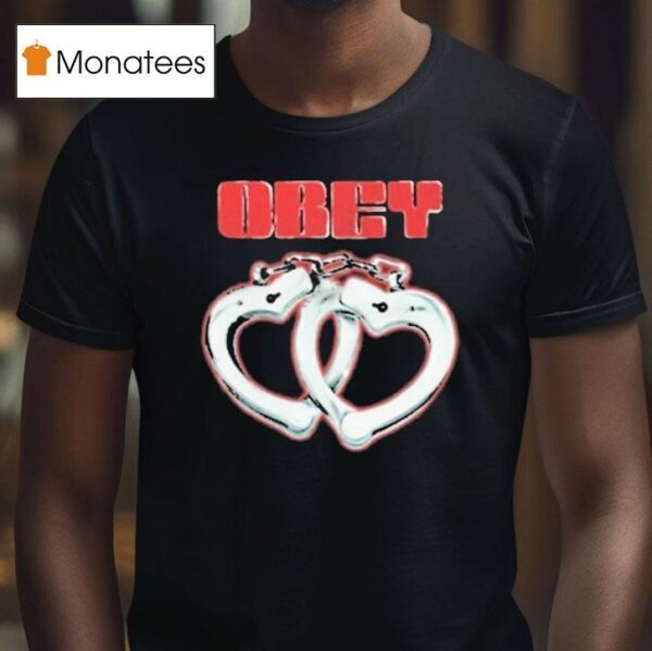 Obey Cuffs Hearts T Shirt