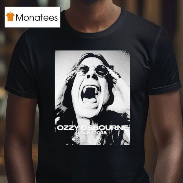 Ozzy Osbourne Screaming Portrait Black And White T Shirt