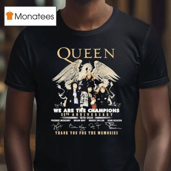 Queen We Are The Champions Th Anniversary Thank You For The Memories Signatures T Shirt