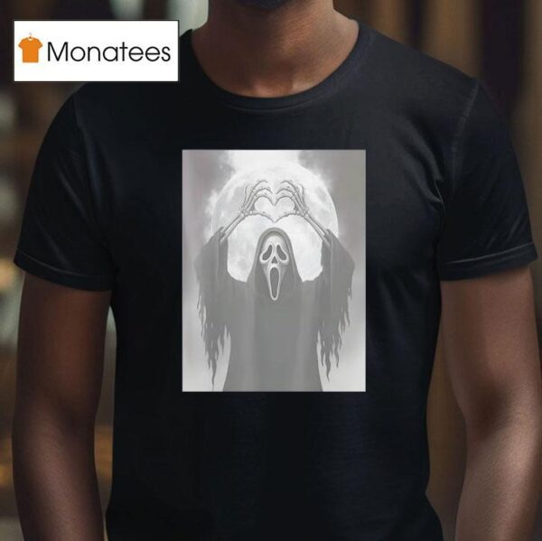 Scary Face Horror Halloween Ghost Heart Hands T Shirt