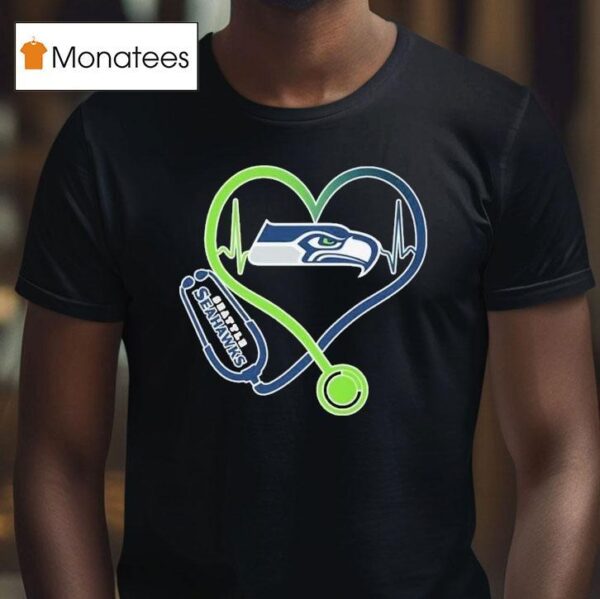 Seattle Seahawks Nurse Heartbeat Stethoscope T Shirt
