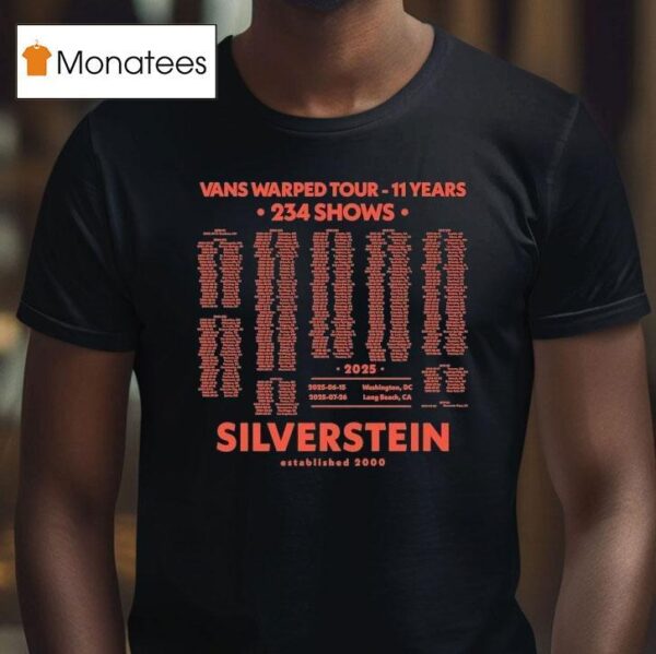 Silverstein Vans Tour Years Shows Warped Ii Years T Shirt