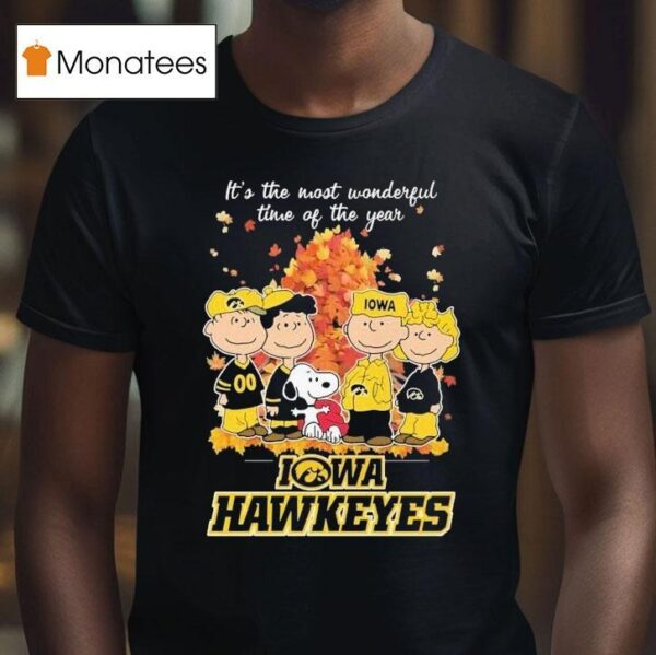 Snoopy And Friends The Peanuts Iowa Hawkeyes It S The Most Wonderful Time Of The Year T Shirt