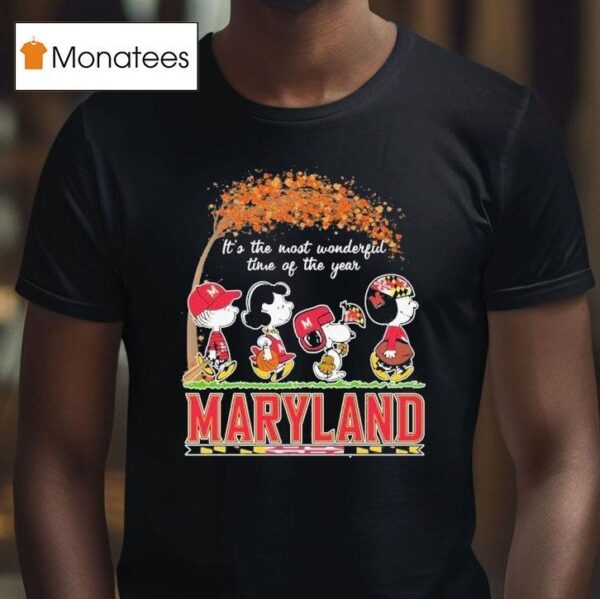 Snoopy The Peanuts Maryland Terrapins It S The Most Wonderful Time Of The Year T Shirt