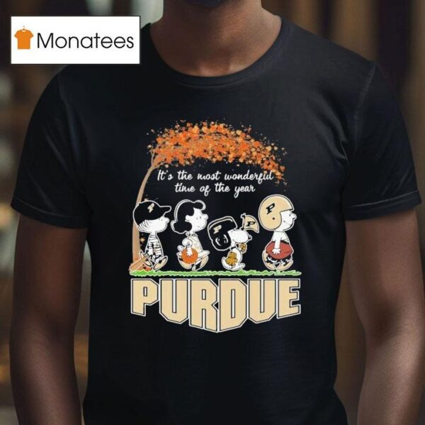 Snoopy The Peanuts Purdue Boilermakers It S The Most Wonderful Time Of The Year T Shirt
