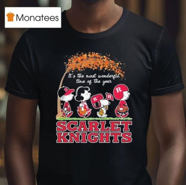 Snoopy The Peanuts Rutgers Scarlet Knights It S The Most Wonderful Time Of The Year T Shirt