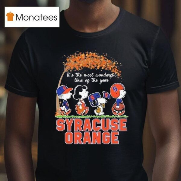 Snoopy The Peanuts Syracuse Orange It S The Most Wonderful Time Of The Year T Shirt