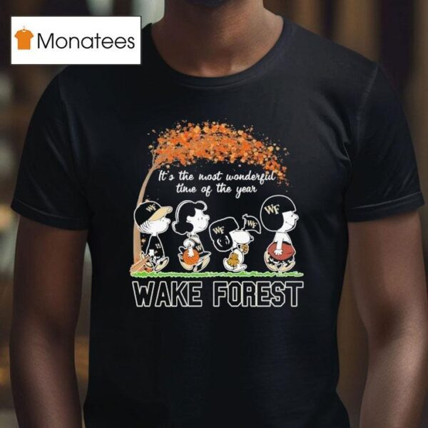 Snoopy The Peanuts Wake Forest Demon Deacons It S The Most Wonderful Time Of The Year T Shirt