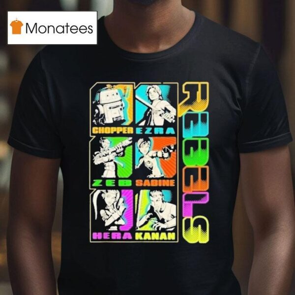 Star Wars Rebels Stacked Character Panels Mashup T Shirt